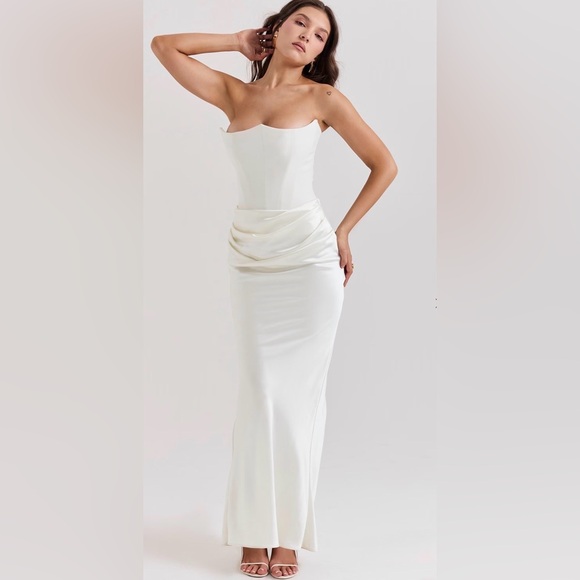 PERSEPHONE House of CB Strapless Cream Dress - Picture 2 of 5